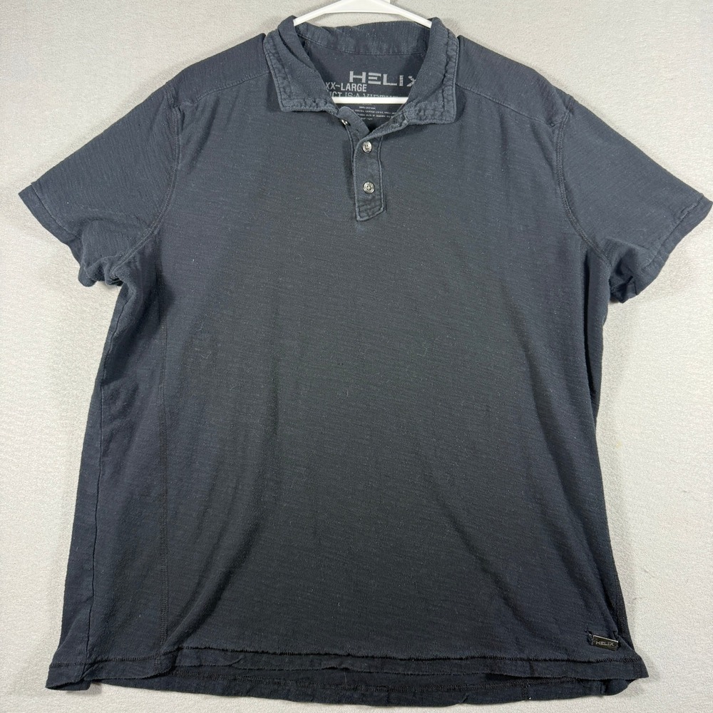 Helix Mens XXL Black Short Sleeve Cotton Polo Shirt Instinct is a Virtue